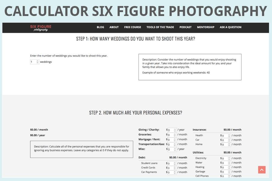 photography pricing calculator